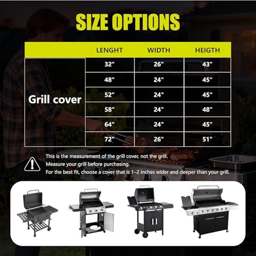 YSPACE Grill Cover for Outdoor Grill, Heavy Duty Waterproof BBQ Cover - Image 7