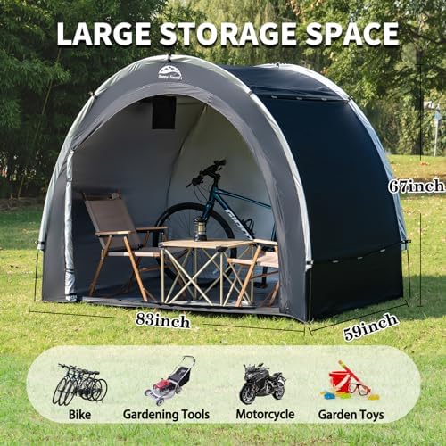 Happy Travel Outdoor Waterproof Bike Storage Tent Shed for 2/3/4/6/8 Bikes - Image 2