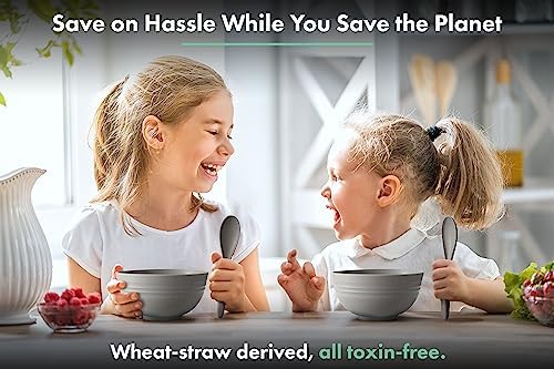FOODLE Wheat Straw Dinnerware Set - RV, Camping, Picnic Plates Cups & Bowls - Image 6
