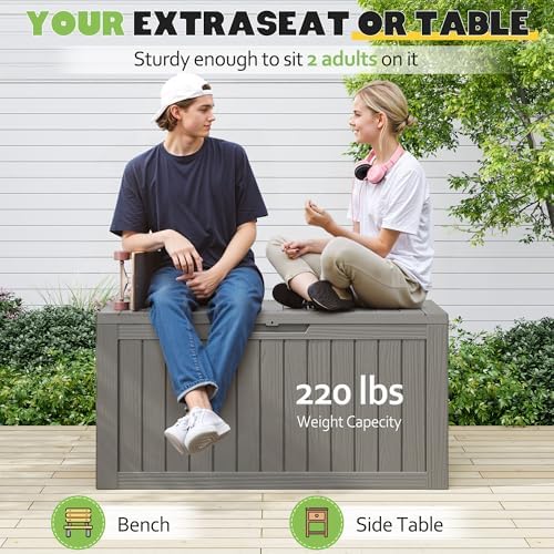 KAMABOKO Outdoor Storage Box, 80 Gallon Deck Box Outdoor Waterproof Patio - Image 6