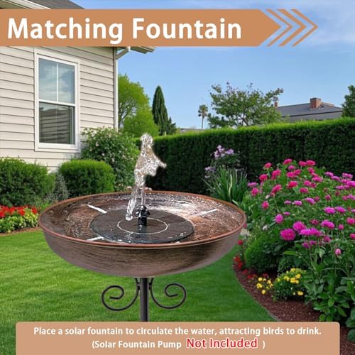 Small Metal Bird Bath for Outdoors, 10" Dia Bowl with Stake Birdbaths Garden Yard Lawn Decor 0.4 Gallon (Pack of 2) - Image 4