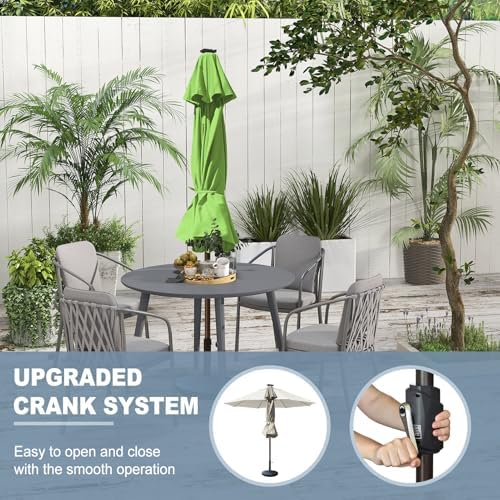 EliteShade USA 10-Year-Non-Fading 10ft Market Patio Umbrella, Commercial Grade Table Sun Umbrella with 80 Solar LED Lights, Crank Open, Windproof & UPF 50+ UV Protection for Garden, Deck, Pool, Backyard, Macaw Green - Image 3