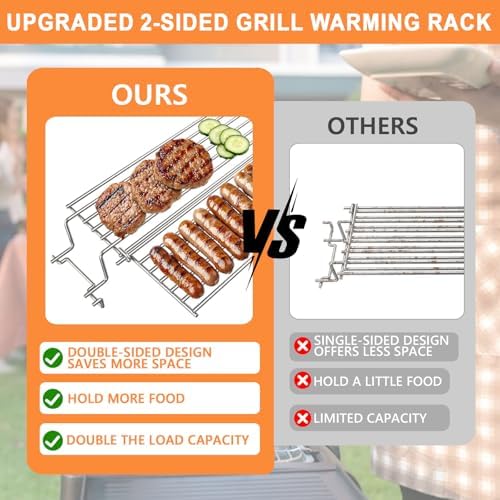 67027 Foldable Sided Warming Rack for Weber GS4 Spirit II/I 300 SER Parts - Image 6