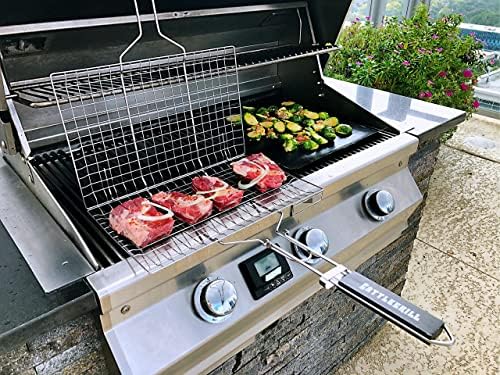 Foldable BBQ Fish Grill Basket with 430 Stainless Steel, Grill Set Includes: a Reusable Grill mat and a basting Brush. - Image 6