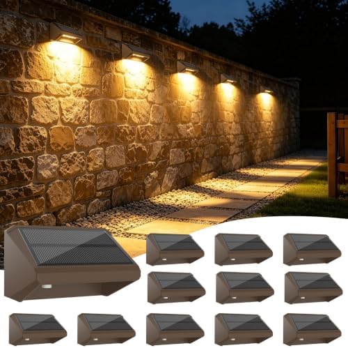 Solar Fence Lights Outdoor, 12 Pack Fence Lights Solar Powered RGB by Unknown