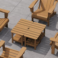 SERWALL Double Adirondack Side Table Rectangular End Table Set of 4, Brown by SERWALL