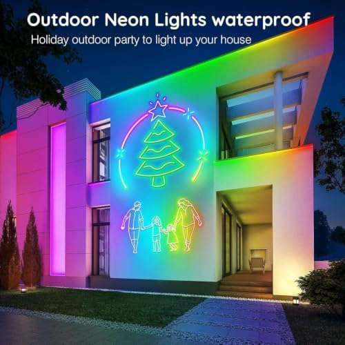 SINLEY Led Neon Rope Light 50FT,Control with App/Remote,Flexible Led Rope Lights,Multiple Modes,IP68 Outdoor RGB Neon Lights Waterproof,Music Sync Gaming Led Strip Lights for Bedroom Indoor - Image 6
