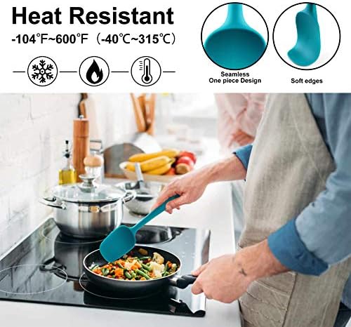 HOTEC 9-Pack BPA Free Silicone Spatula Set, Multi-Color - Image 4