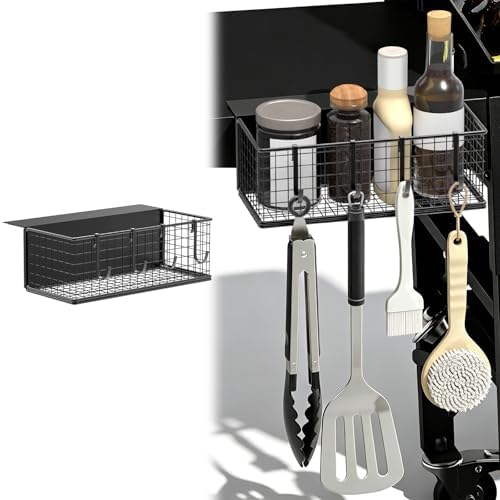 1PACK Magnetic Grill Caddy for Grills, Space Saving Outdoor Griddle Accessories Organizer, BBQ Storage Box for Weber Grill and Blackstone Griddle by Sirozi