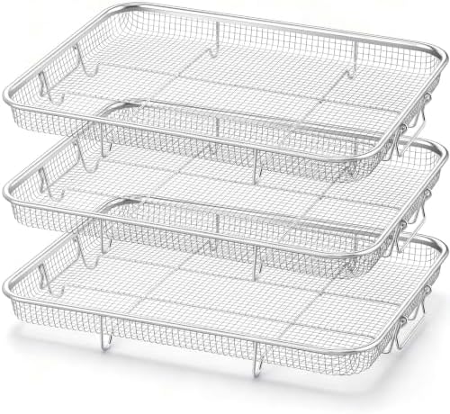 TeamFar 15.4 Inch Air Fryer Basket for Oven, Air Fryer Rack, 3 Pieces by TeamFar
