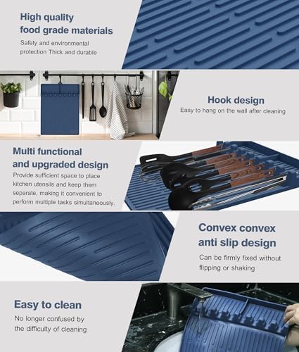 Silicone Grill Mat for Blackstone Griddle Accessories, 8-Slot Tool Mat - Image 5