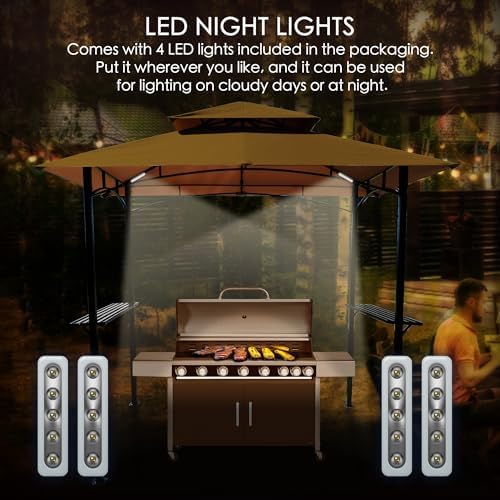 Kozyard Andra 8' x 5' BBQ Grill Gazebo Canopy Tent, Vented Soft Top Roof - Image 4