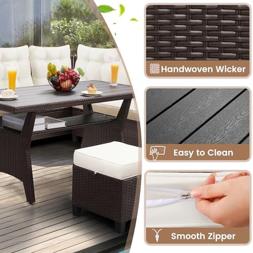 KROFEM 6 Piece Patio Furniture Set, Dining and Conversation Set - Image 3