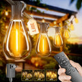 30FT Outdoor String Lights with Remote & Dimmable, 10+1 Shatterproof Waterproof Bulbs, Dimmable Outside Hanging Patio Lights for Backyard, Porch, Deck, Garden 2200K Warm White by Unknown
