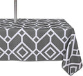 LUSHVIDA Moroccan Outdoor Tablecloth with Umbrella Hole, 60x102 Inch Grey by LUSHVIDA