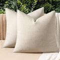 MIULEE Decorative Outdoor Pillow Covers Euro Waterproof 22x22 Beige by MIULEE