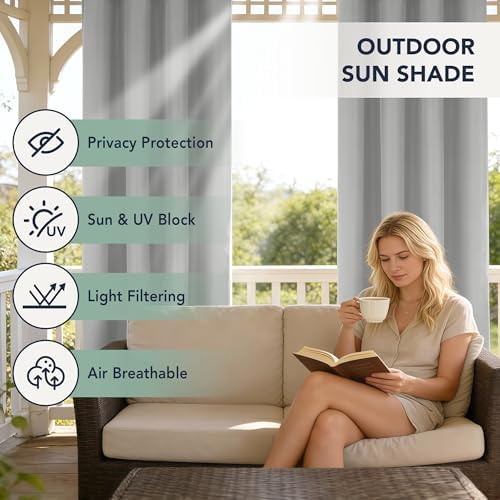Patio Curtains Outdoor Waterproof, 6-Panels, Privacy Drapes - Image 3