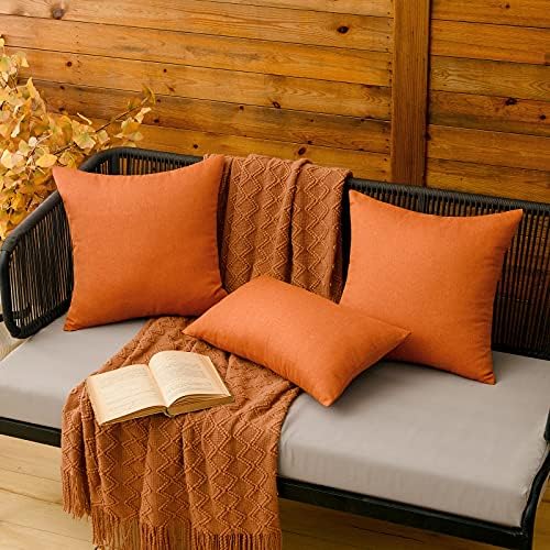 MIULEE Decorative Outdoor Pillow Covers Fall 12x12 Orange - Image 5