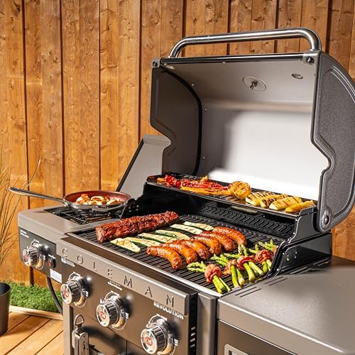 Coleman Revolution 3-Burner Gas Grill with Side Burner, Convertible Propane to Natural Gas, 45,000 + 13,000 BTU, 650 sq in, Outdoor BBQ Grill - Image 4
