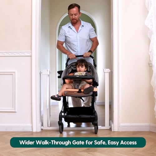Babelio Baby Gate for Stairs No Drilling, PressGuard, 31-36 in Dog Gate - Image 2