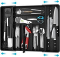 Simple Houseware Expandable Kitchen Drawer Flatware Organizer, Black by SimpleHouseware