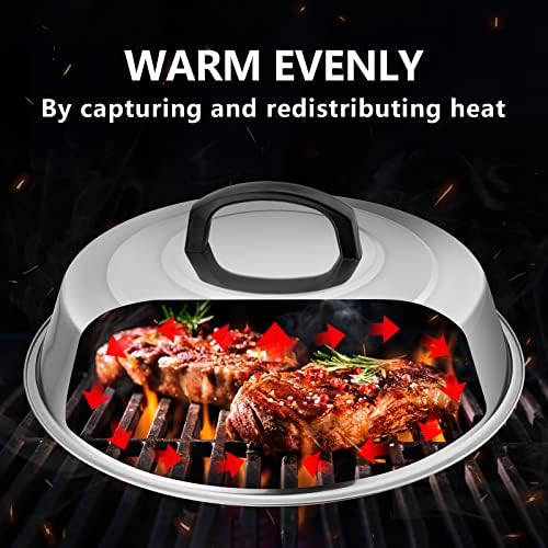 Leonyo 12IN&9IN Stainless Steel Griddle Basting Cover Dome, 4 Pack - Image 6