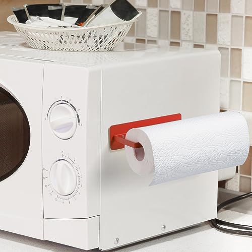 Magnetic Paper Towel Holder for Fridge Red,Heavy Duty Strong Magnet Backing for Toolbox,Grill,BBQ Griddles,RV Tailgates,Microwave,Fridge,Garage - Fit for Large Size of Paper Roll - Image 7