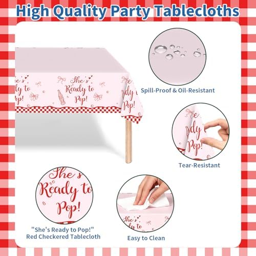 121PCS She's Ready to Pop Baby Shower Decorations for 24 Guests - Image 3