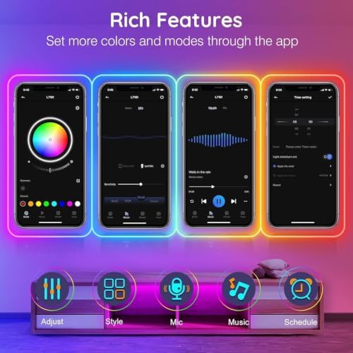 SINLEY Led Neon Rope Light 50FT,Control with App/Remote,Flexible Led Rope Lights,Multiple Modes,IP68 Outdoor RGB Neon Lights Waterproof,Music Sync Gaming Led Strip Lights for Bedroom Indoor - Image 7