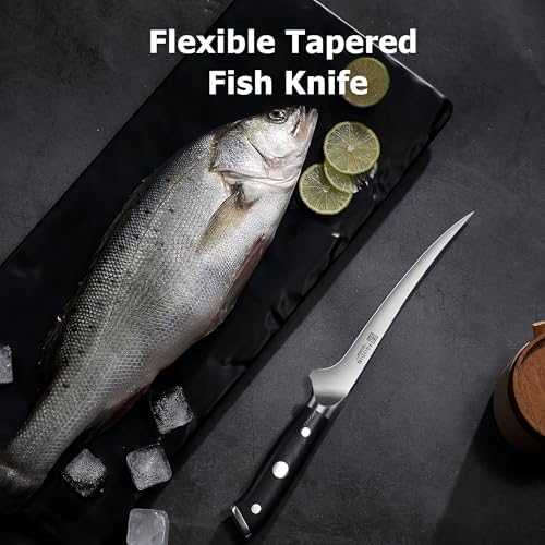 PAUDIN Fillet Knife, 7" Flexible Boning Knives with G10 Handle, Dishwasher Safe High Carbon German Steel Fish Knife for Meat Trimming, Deboning & Skinning,Professional Holiday BBQ Cooking Gift for Men - Image 2