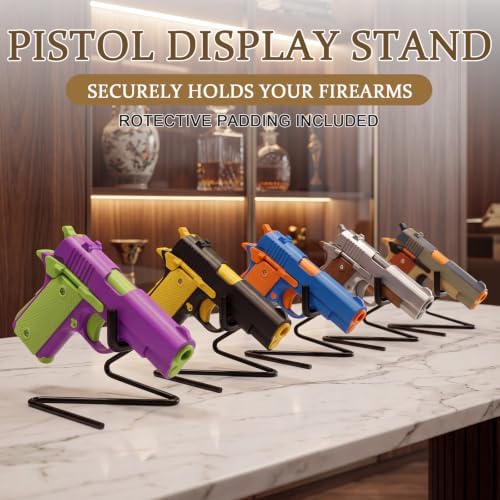 Yaocom 5 Pcs Rubber-Coated Pistol Display Stand, Desk Rest Style - Image 5