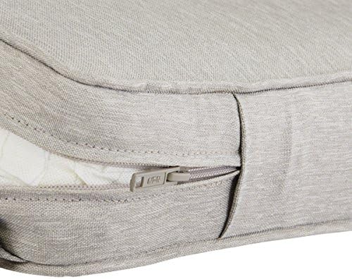 Classic Accessories Montlake Water-Resistant 21 x 21 x 3 Inch Square Outdoor Seat Cushion, Patio Furniture Chair Cushion, Heather Grey, Outdoor Cushion Cover - Image 5