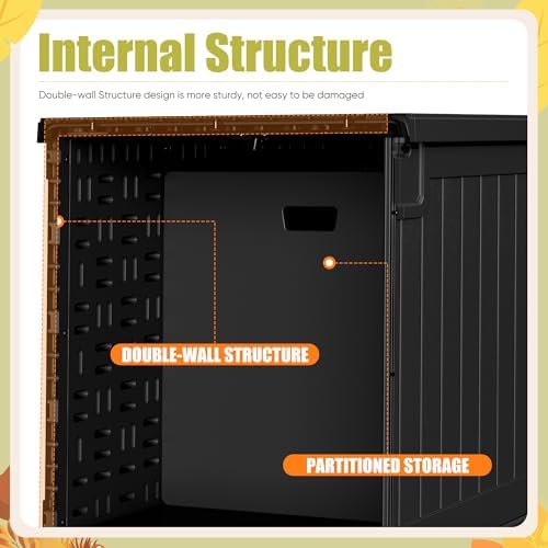 Devoko HDPE 240 Gallon Deck Box Double-Wall with Divider - Image 2