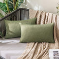 MIULEE Decorative Outdoor Pillow Covers Christmas Lumbar 12x20 Dark Green by MIULEE