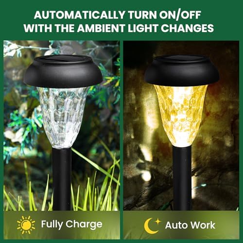 GIGALUMI Solar Lights Outdoor Waterproof Pathway Lights, 16 Pack Warm White - Image 4