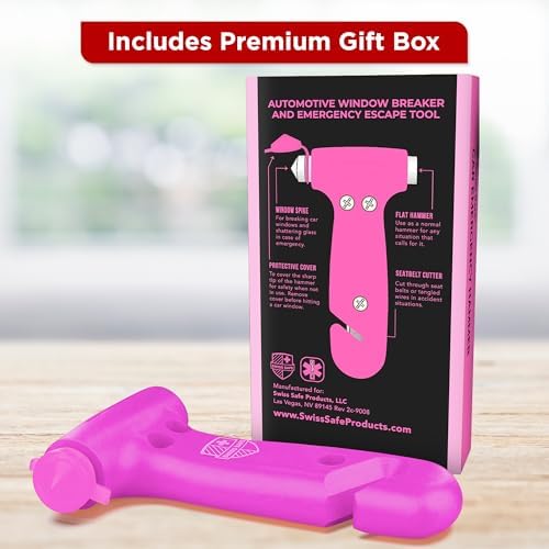 Swiss Safe Car Safety Hammer Window Breaker Tool with Seatbelt Cutter - Image 4
