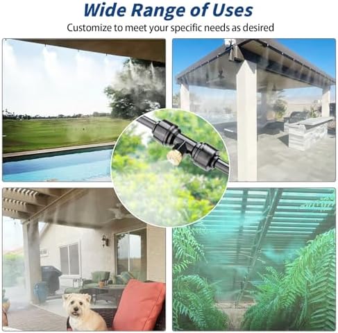 Misters for Outside Patio, 88ft Misting Line + Filter + 37 Brass Misting Nozzles +Brass Adapter(3/4") Misting System for Garden, Greenhouse, Trampoline and Chicken Coop - Image 4