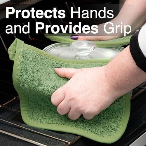 RITZ Terry Potholder & Hot Pad: Unparalleled Heat Resistant, Durable 100% Cotton – Ergonomically Designed for Optimal Grip – Easy-Care Machine Washable – 2-Pack, Cactus - Image 5