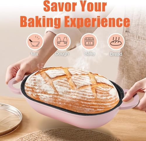 2.5 QT Enameled Cast Iron Sourdough Bread Oven, Loaf Pan with Lid - Image 6