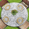 Romanstile Round Fitted Vinyl Tablecloth with Elastic Edge 100% Waterproof by Romanstile