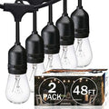 SUNTHIN 2 Pack 48FT Outdoor String Lights,Hanging Incandescent String Lights Commercial Grade Waterproof Patio Light Outside with Dimmable Connectable Edison Glass Bulbs for Bistro,Party,Holiday Decor by SUNTHIN