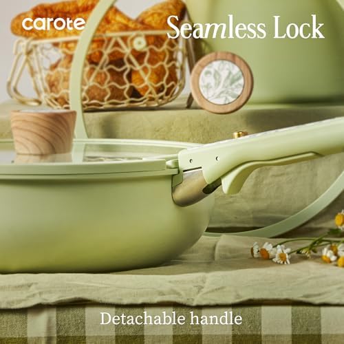 CAROTE 25pcs Ceramic Cookware Sets, Detachable Handle Pots and Pans Set - Image 7