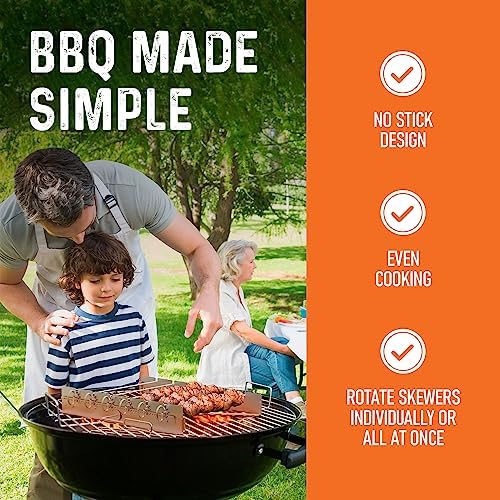 Yukon Glory Rotating Kabob Skewer Rack, Stainless, 6 Metal Skewers - Image 6