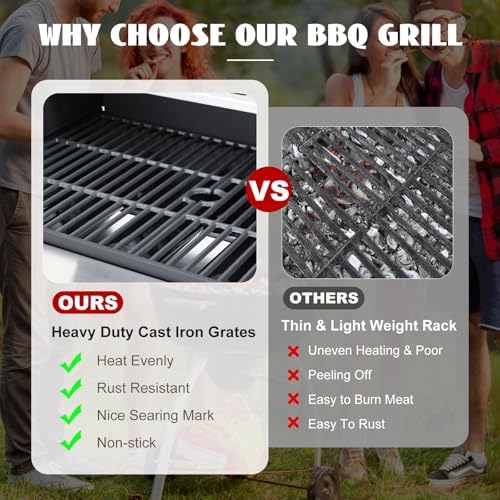 37,200 BTU 3-Burner Propane Gas Grill with Side Burner - Image 3