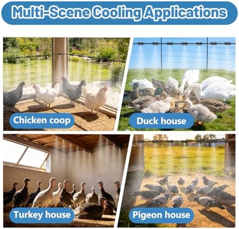 Kalolary Chicken Coop Misting Cooling System for Cooling Poultry - Image 7