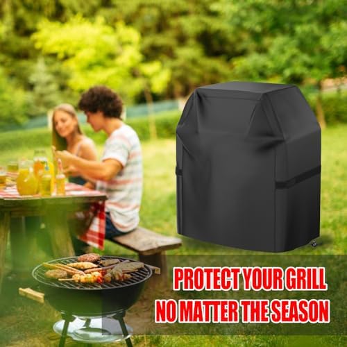 Grill Cover, 40 inch Small Gas Grill Cover for Outdoor Grill, Waterproof, Weather Resistant, UV & Fade Resistant, BBQ Grill Cover with Hook and Loop Straps, Black - Image 7