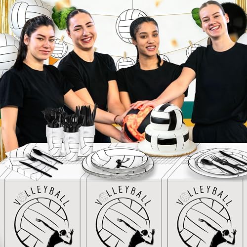 Kochorie 130 Pieces Volleyball Party Supplies Party Dinnerware Set - Image 5
