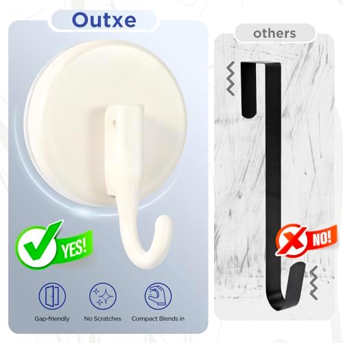 OUTXE Wreath Hanger for Front Door, Upgraded Suction Cup Reef Hook - Image 3