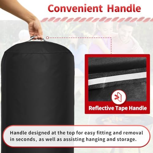 NEXCOVER Round Grill Cover -19.5” Dia for George Foreman Gfo3320 Gfo240 Crills, Dome Smoker Cover, Fade & UV Resistant Barbecue Cover,Waterproof BBQ Grill Cover, Black - Image 5