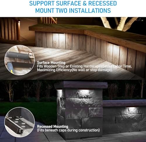 LEONLITE 8-Pack 12 Inch LED Hardscape Lighting, 3W/5W/7W, 5000K Daylight - Image 3